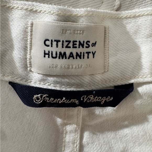 CITIZENS OF HUMANITY Camilla White Frayed Hem Shorts Size 32 100% Cotton - Picture 7 of 10